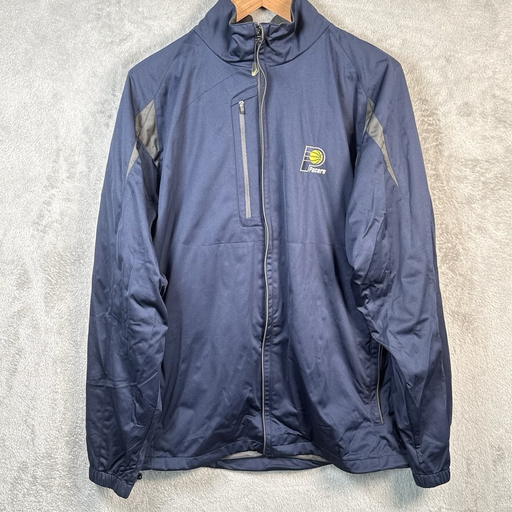 Antigua Indiana Pacers Jacket Mens XL Navy Blue Full Zip Lightweight Athletic